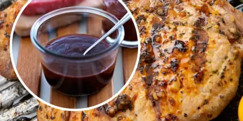 Soczysty schab z grilla, polany aromatycznym sosem BBQ. Idealny na letnie wieczory.